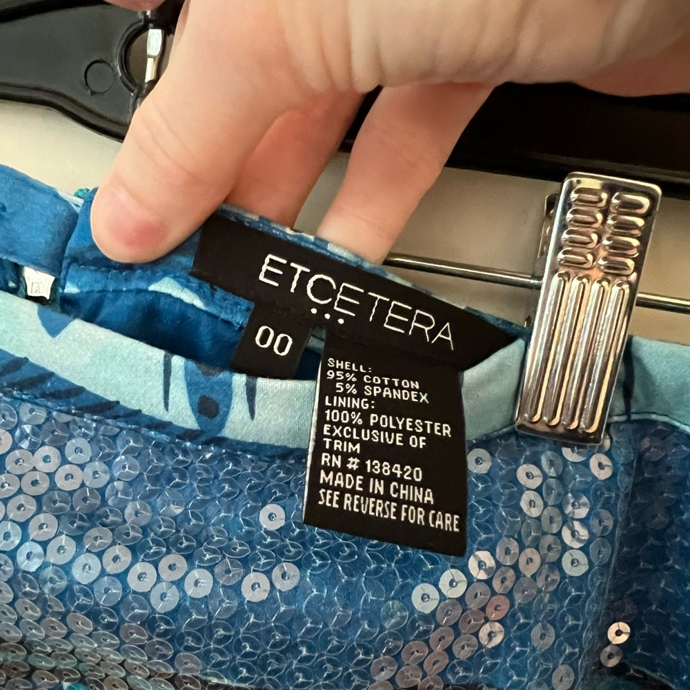 Etcetera Blue Patterned Sequin Skirt - Picture 4 of 4